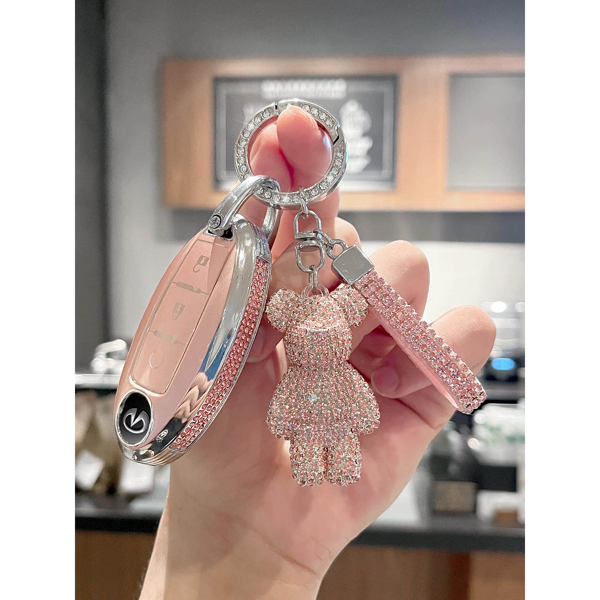 适用英菲尼迪钥匙套qx50壳qx60/q70l汽车q50L高档镶钻包扣男女士