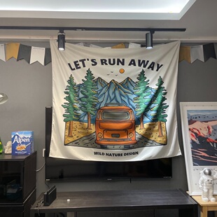 森林公园户外ins创意拍照背景露营墙壁文艺小众装饰拍照薄款挂布