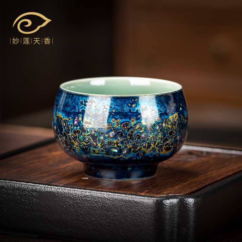 纯手工大漆青瓷主人杯茶杯