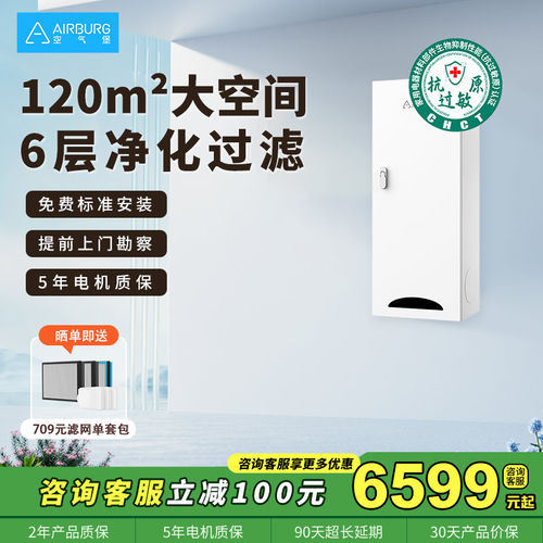 空气堡新风机家用除甲醛异味除菌