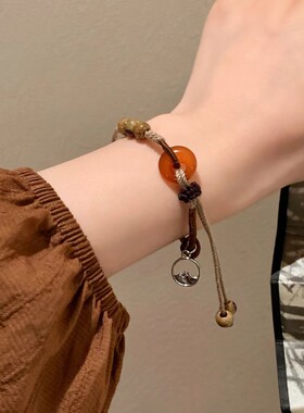 A「她非池物」闪钻西太后土星手链女简约小众设计镂空心形手饰