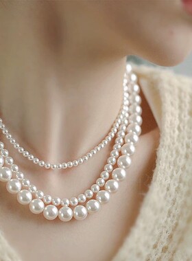 「她非池物」法式轻奢仿珍珠项链女ins感气质锁骨链名媛网红颈链