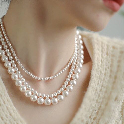 「她非池物」法式轻奢仿珍珠项链女ins感气质锁骨链名媛网红颈链
