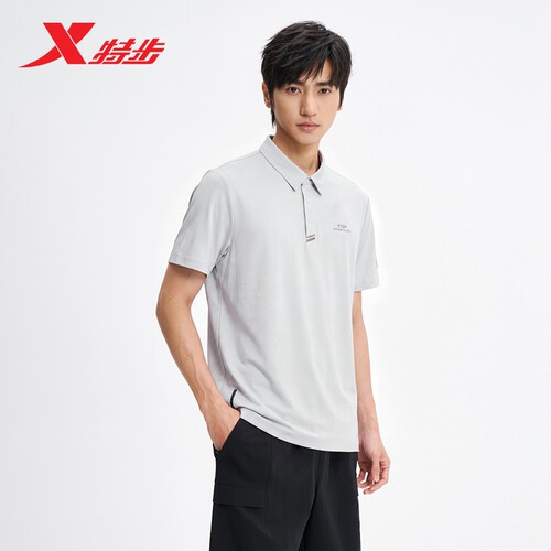 特步商务POLO衫男2026年夏季新款爸爸短袖翻领T恤男974229020095