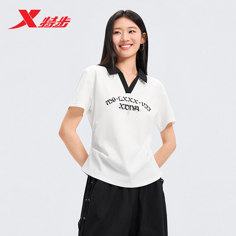 特步运动POLO衫女2026年夏季新款小个子女装运动服女974228020384