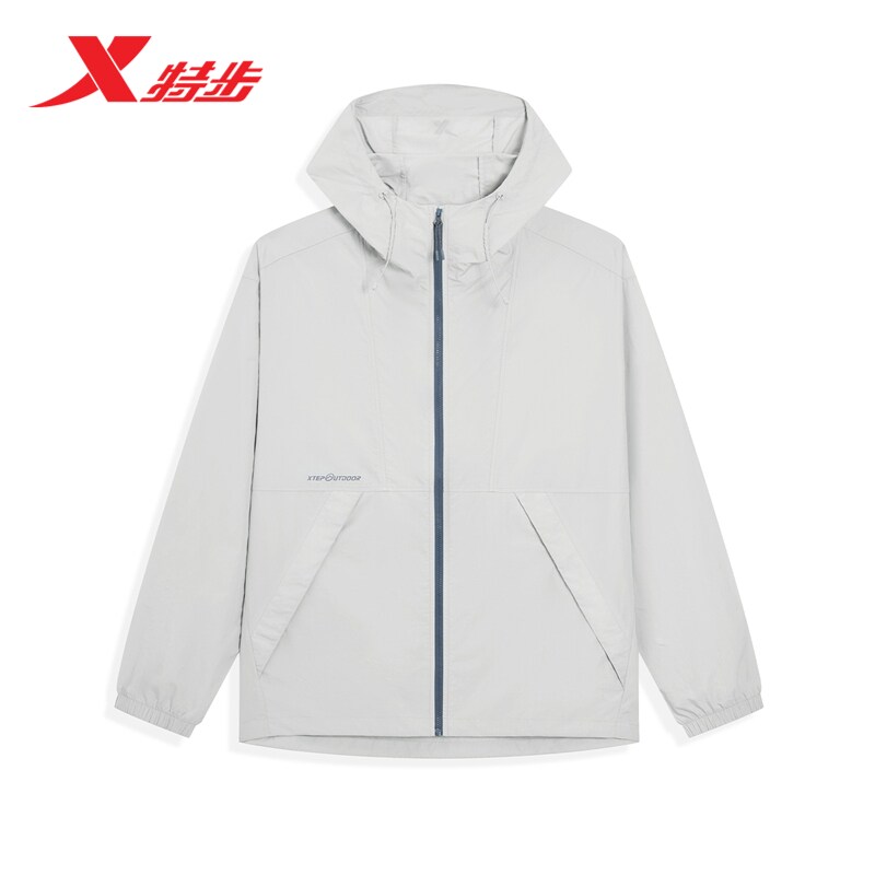 特步风衣男2026年夏季新款官方运动服装连帽外套男974229140025