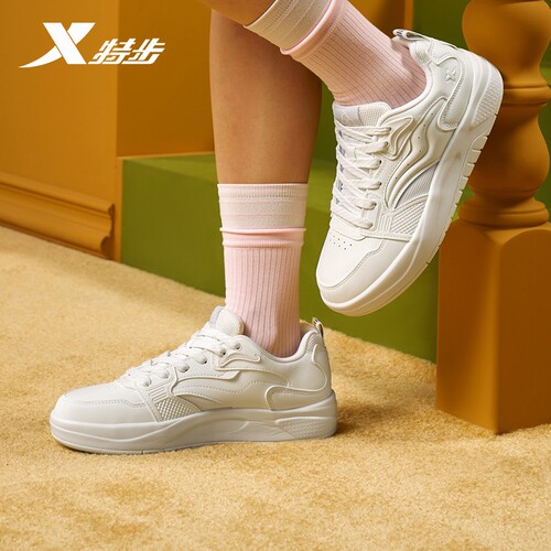 特步启浪LITE|板鞋2026夏季休闲鞋女运动鞋975318310043