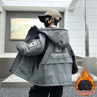 男童二棉外套秋冬款2026新款洋气儿童冬季夹棉风衣大童保暖棉服潮