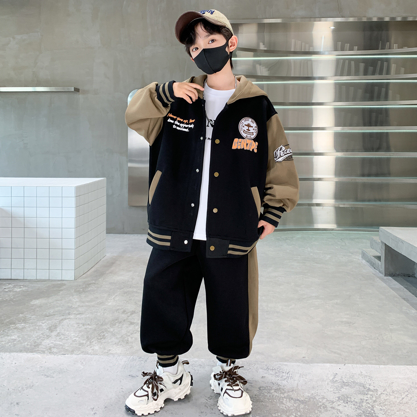 儿童装男童秋装棒球服套装2025新款洋气中大童男孩春秋运动衣服潮