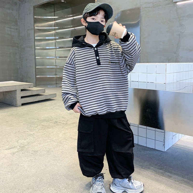 儿童装男童卫衣套装春秋款2026新款帅气中大童春装休闲衣服两件套