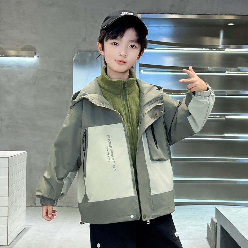 男童冲锋衣春秋款三合一可拆卸