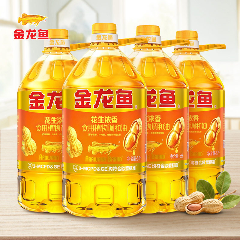 金龙鱼花生浓香食用植物调和油5L桶装家用花生油图片