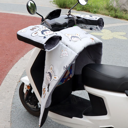 冬季电动车挡风被加绒保暖分体式