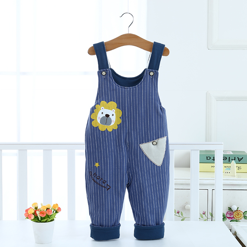 婴儿背带裤秋冬季纯棉男女宝宝