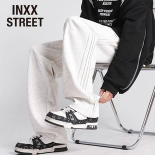 STREET卫裤 秋冬宽松加绒直筒裤 新款 潮牌阔腿宽松休闲裤 美式 INXX
