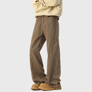 STREET男士 直筒潮牌裤 秋冬2025新款 美式 子 美拉德加绒牛仔裤 INXX