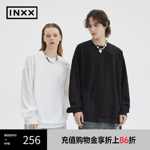 宽松休闲套头圆领长袖 潮牌春新品 INXX T恤情侣APE1010334 APYD