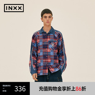 INXX 潮牌格纹美式 时尚 XME3041290 复古休闲感衬衣男女同款 衬衫