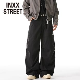 长裤 INXX 高级感美式 男女秋冬新款 STREET打褶分割拉链弯刀休闲裤