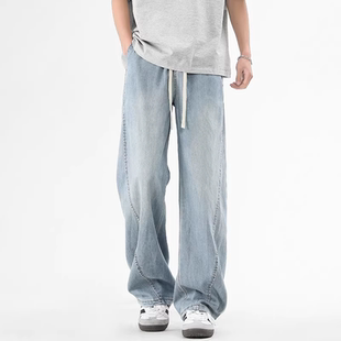 男士 2025秋季 长裤 STREET美式 直筒休闲裤 抽绳牛仔裤 薄款 INXX 新款