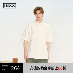 INXX 休闲风POLO衫 美式 XRF2580988 拼接贴布绣花短袖 上衣情侣款