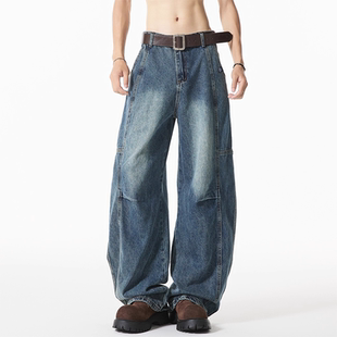 复古直筒休闲裤 INXX 潮牌美式 男女2025秋季 STREET水洗弯刀牛仔裤