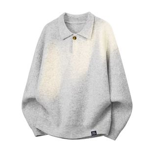 男女简约cleanfit针织衫 高级感翻领休闲毛衣冬季 STREET美式 INXX