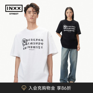 HUNGRY24夏新品 street ANGRY T恤潮半袖 inxx 休闲字母印花短袖