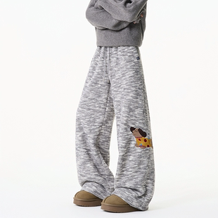 男士 重磅卫裤 秋冬垂感宽松直筒休闲 STREET腊肠狗加绒糯米裤 INXX