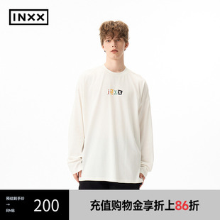 XRF1010538 INXX 潮牌校园风休闲T恤彩色字母印花上衣男女同款