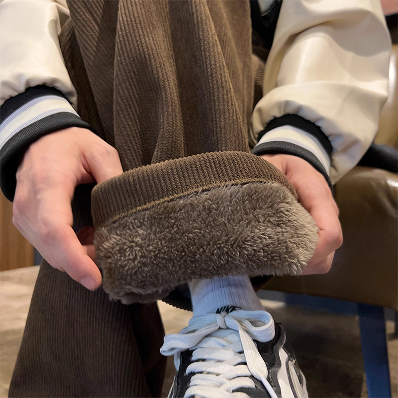 男士冬季宽松垂感直筒休闲运动裤