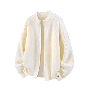 拉链百搭针织衫 松弛感毛衣男女秋冬休闲开衫 外套 STREET美式 INXX