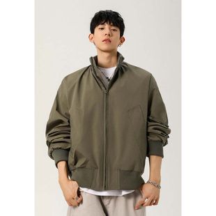 潮牌痞帅棒球服外套 高街cleanfit立领夹克男秋季 INXX STREET美式