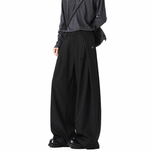 STREET黑色美式 宽松直筒阔腿休闲长裤 加绒西裤 秋冬新款 男士 INXX