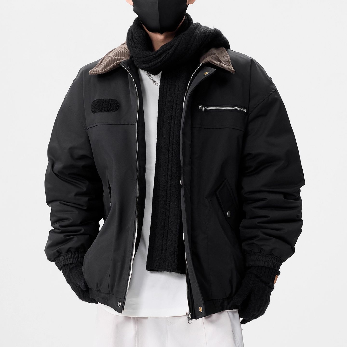 INXX STREET翻领棉衣男生美式复古保暖潮牌工装夹克外套棉服上衣