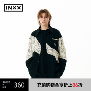 INXX 潮牌新品 APYD冬季 APE4041317 肌理感拼接长袖 衬衣男女同款