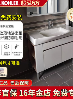 科勒浴室柜60/80/100mm亲悦防潮抗菌洗漱台盆组合简约落地柜22817