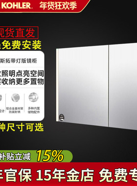 科勒迈斯拓镜柜带灯卫生间浴室镜子置物柜K-40709T-L智能镜枪灰色