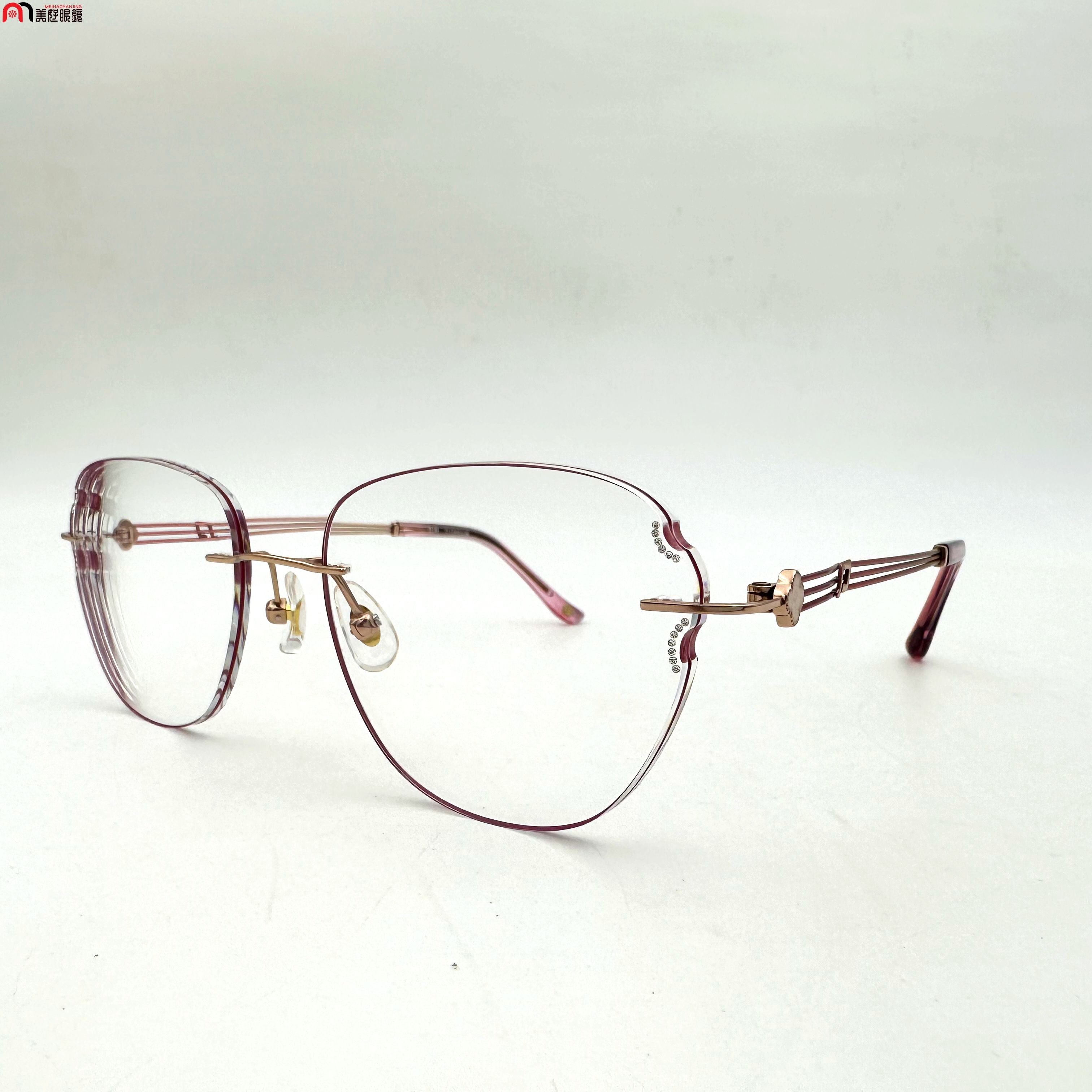yein魅影韩式无框眼镜架钻石切割无边框非球面云克系列眼镜框5871