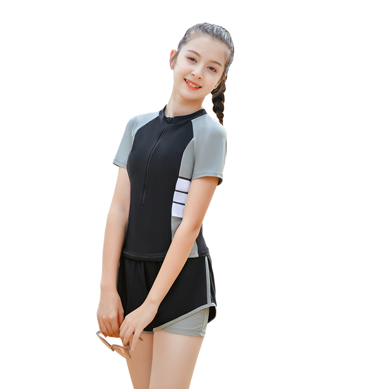 斷碼清倉女童泳衣分體中大童夏季游泳衣兒童少女孩學(xué)生泳裝速干