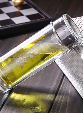 正品富光双层水晶玻璃杯FB1010-280/320ml男士高档商务礼品杯子