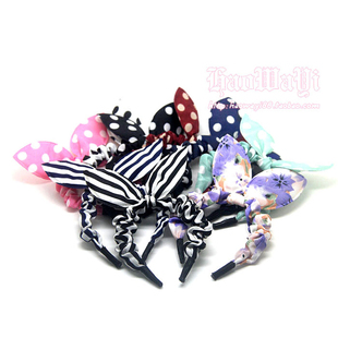 bjd娃娃sd人偶用头箍3分4分大叔 大女尺寸头饰兔耳朵韩风波点条纹