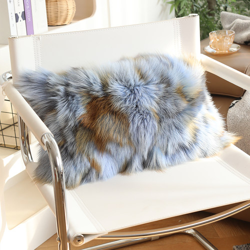 时尚狐狸毛抱枕靠垫大号靠背垫