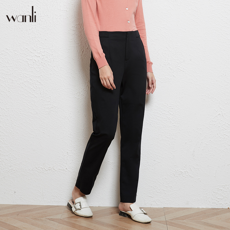 春夏新款女士黑色显瘦西装裤