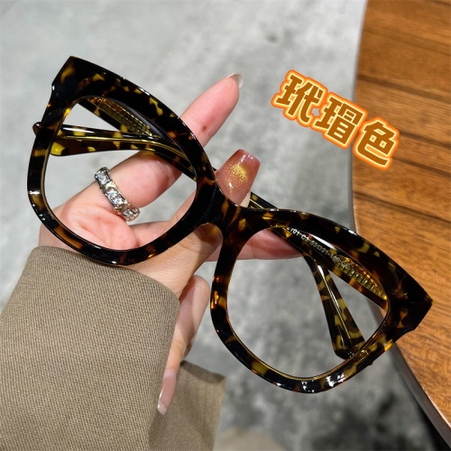 韩系素颜粗框眼镜TR镜框可配高度数防蓝光复古时尚百搭素颜显脸小