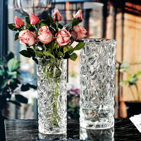 大号家用加厚透明玻璃花瓶摆件富贵竹水培百合干花客厅餐桌插花瓶