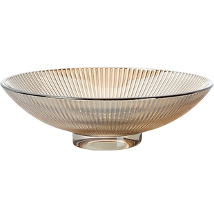 轻奢简约现代玻璃水果盘客厅茶几家用高颜值甜品碗点心糖果零食盘