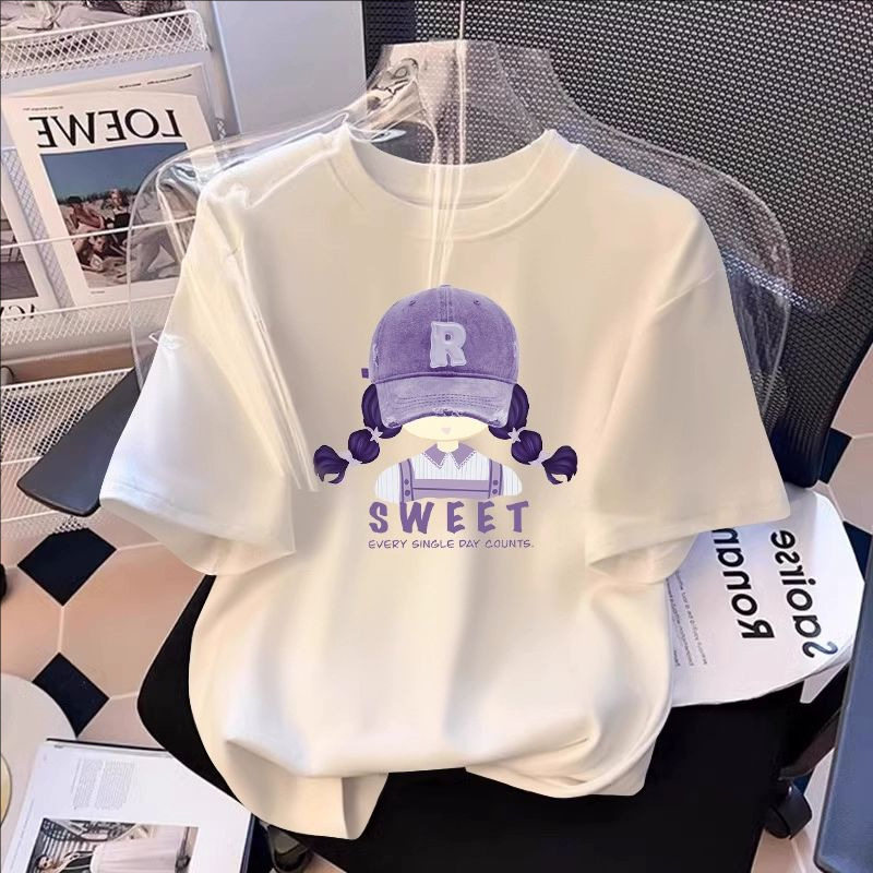 女童短袖t恤夏季薄款2025新款纯棉半袖体恤中大儿童女孩夏装上衣