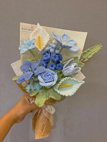 手工编织diy蔷薇风信子花束材料