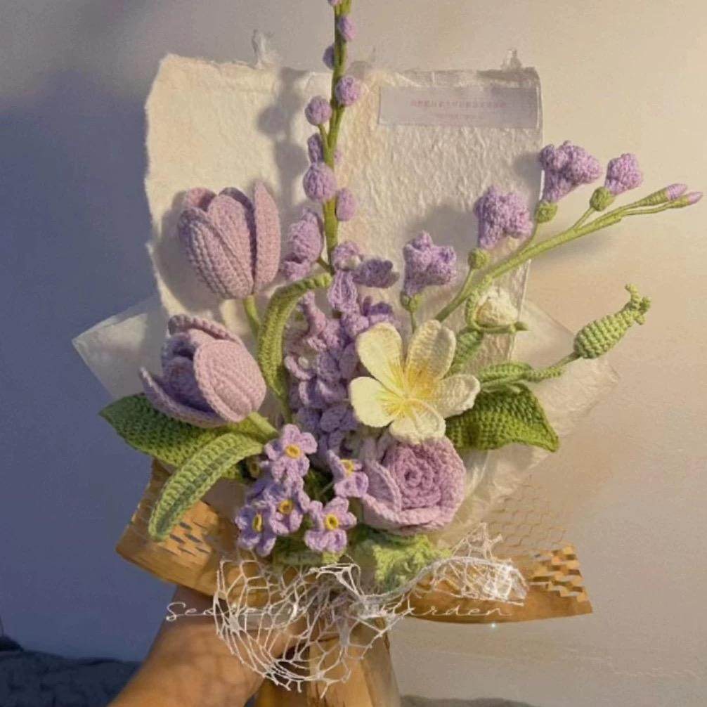 手工编织diy郁金香大飞燕毛线花束钩织材料包自制成品花送女友礼,服饰配件/皮带/帽子/围巾,DIY编织材料包,淘宝优惠券,粉丝福利购,淘宝优惠卷